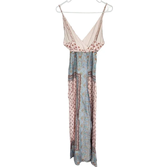 Free People Boho Wide Leg Jumpsuit 4 Retro Cottage Farmhouse Vacation Summer - Picture 2 of 8